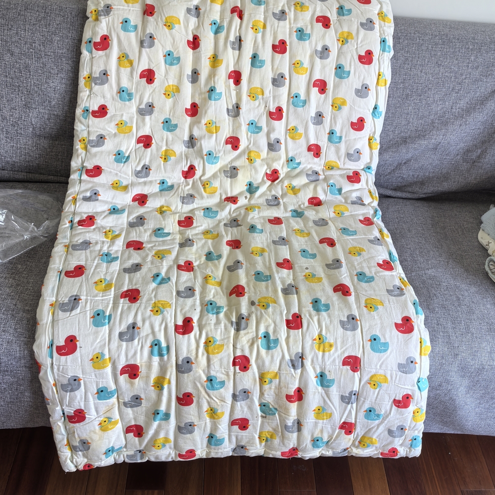 Colorful Duck Patterned Quilt Mattress Pad (hand made) 100% cotton